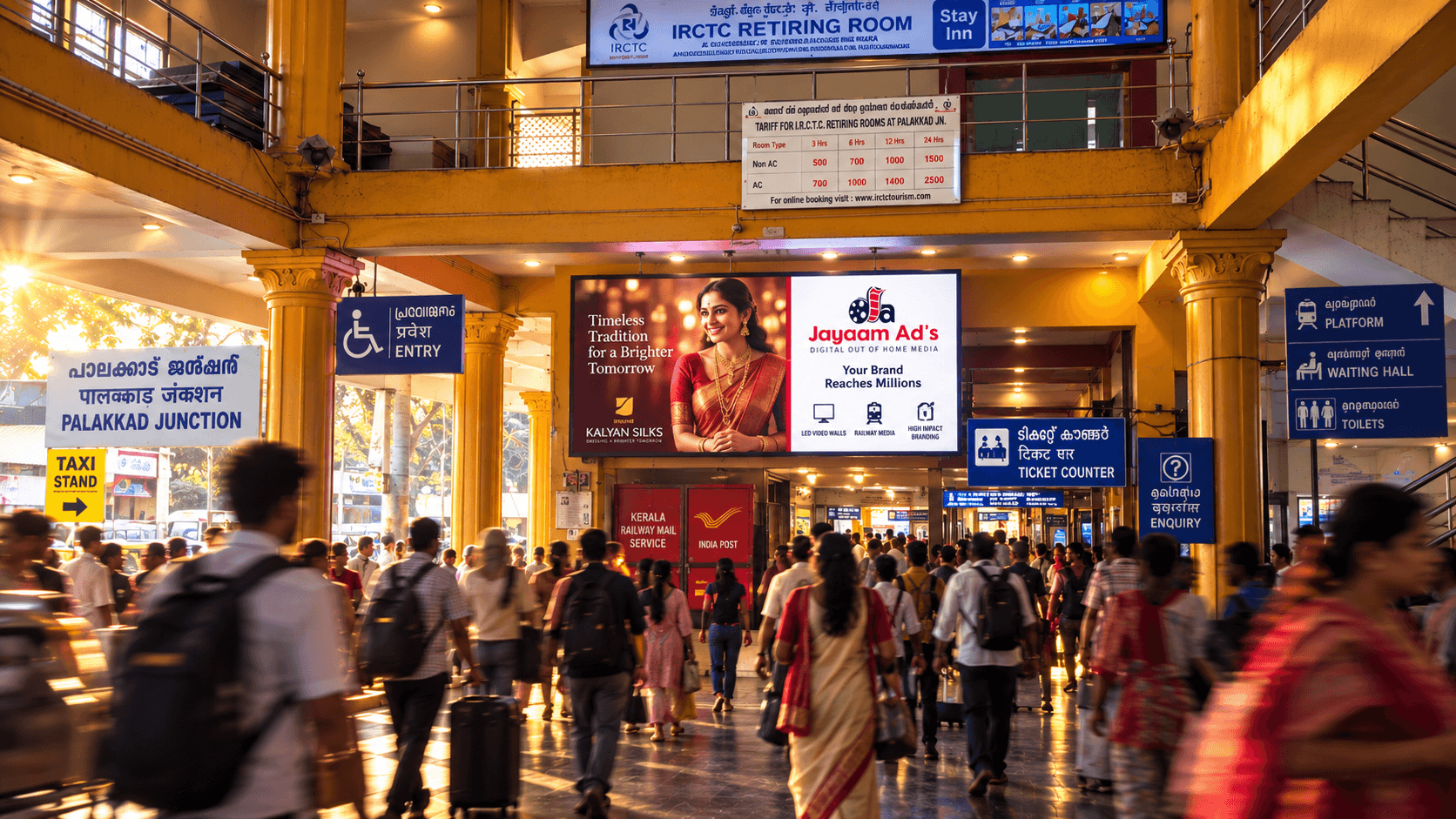 Palakkad Railway Station — concourse LED video wall