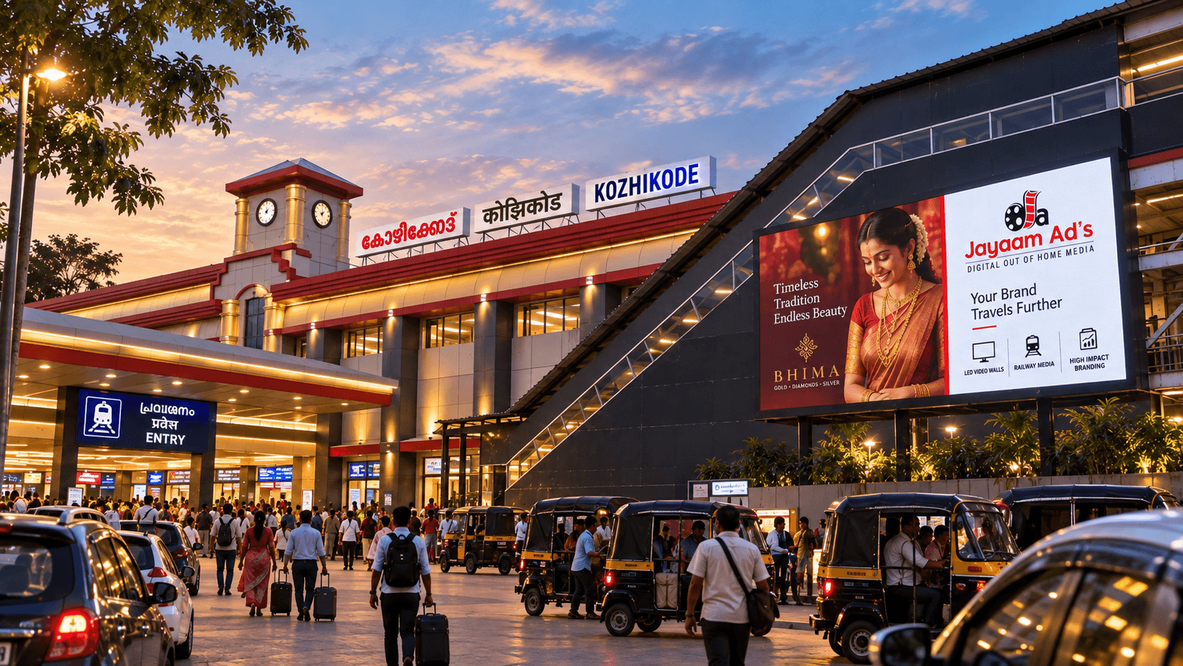 Calicut Railway Station — Main Entry LED video wall